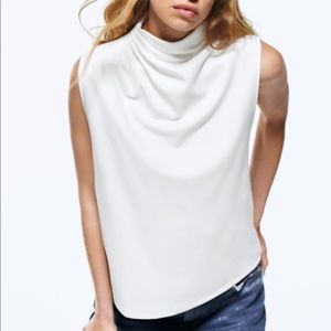 Zara High collar shirt ecru